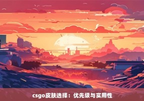 csgo皮肤选择：优先级与实用性