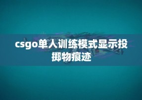 csgo单人训练模式显示投掷物痕迹