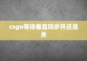 csgo等待垂直同步开还是关