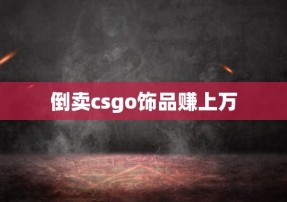 倒卖csgo饰品赚上万