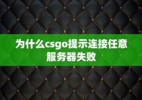 为什么csgo提示连接任意服务器失败