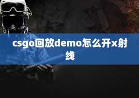 csgo回放demo怎么开x射线