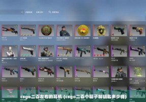 csgo二百左右的耳机 (csgo二百个箱子加钥匙多少钱)