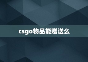 csgo物品能赠送么