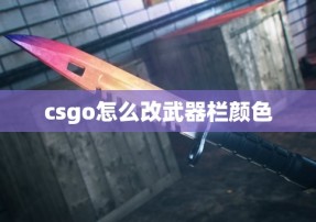 csgo怎么改武器栏颜色