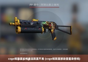 csgo短距离拉枪准远距离不准 (csgo短距离移动需要急停吗)