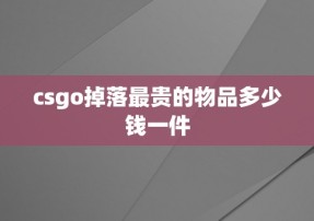 csgo掉落最贵的物品多少钱一件