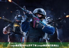 csgo跳起来为什么开不了枪 (csgo跳起来打的准么)