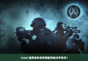 CSGO 使用皮肤修改器能否被对手看见？