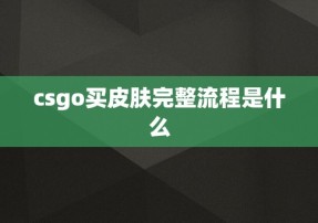 csgo买皮肤完整流程是什么