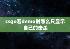 csgo看demo时怎么只显示自己的击杀