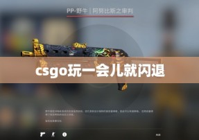 csgo玩一会儿就闪退