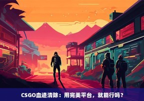 CSGO血迹清除：用完美平台，就能行吗？