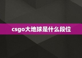 csgo大地球是什么段位