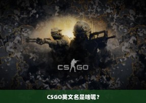 CSGO英文名是啥呢？