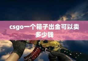 csgo一个箱子出金可以卖多少钱