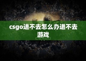 csgo进不去怎么办进不去游戏