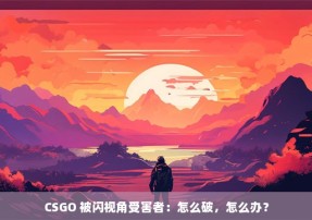 CSGO 被闪视角受害者：怎么破，怎么办？