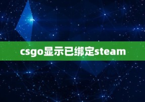 csgo显示已绑定steam