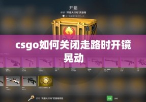 csgo如何关闭走路时开镜晃动