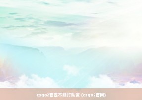 csgo2官匹不能打队友 (csgo2官网)