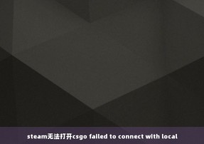steam无法打开csgo failed to connect with local