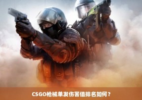 CSGO枪械单发伤害值排名如何？