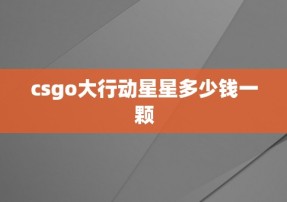 csgo大行动星星多少钱一颗