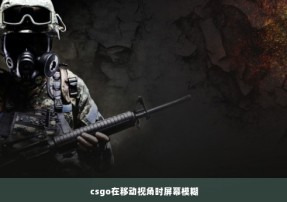 csgo在移动视角时屏幕模糊