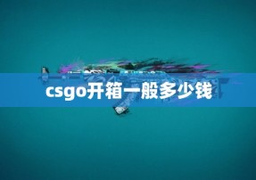 csgo开箱一般多少钱