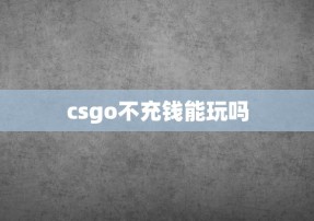 csgo不充钱能玩吗