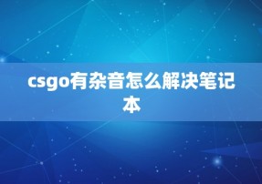 csgo有杂音怎么解决笔记本