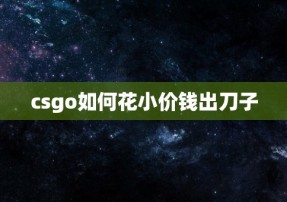 csgo如何花小价钱出刀子