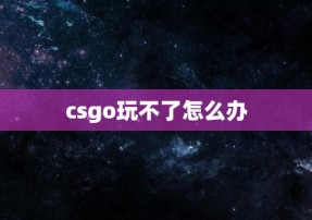 csgo玩不了怎么办