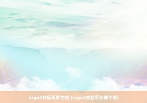 csgo2对标瓦罗兰特 (csgo2对战平台哪个好)