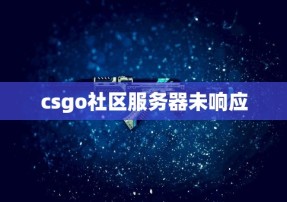 csgo社区服务器未响应