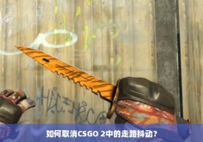 如何取消CSGO 2中的走路抖动？