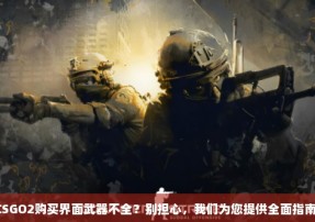 CSGO2购买界面武器不全？别担心，我们为您提供全面指南！