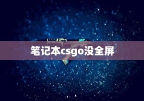 笔记本csgo没全屏