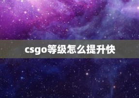 csgo等级怎么提升快