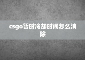 csgo暂时冷却时间怎么消除