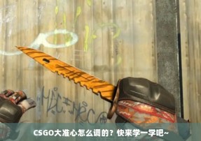 CSGO大准心怎么调的？快来学一学吧~