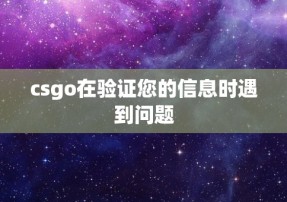 csgo在验证您的信息时遇到问题