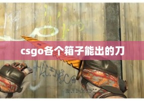 csgo各个箱子能出的刀