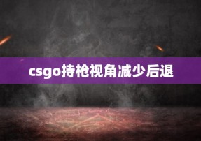 csgo持枪视角减少后退