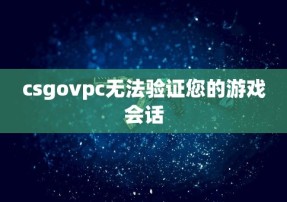 csgovpc无法验证您的游戏会话