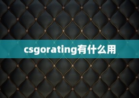 csgorating有什么用