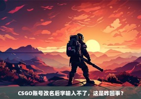 CSGO账号改名后字输入不了，这是咋回事？