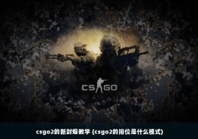 csgo2的新封烟教学 (csgo2的排位是什么模式)