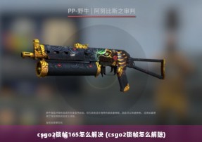 csgo2锁帧165怎么解决 (csgo2锁帧怎么解除)